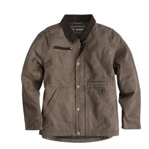 Canvas and corduroy chocolate brown chore coat